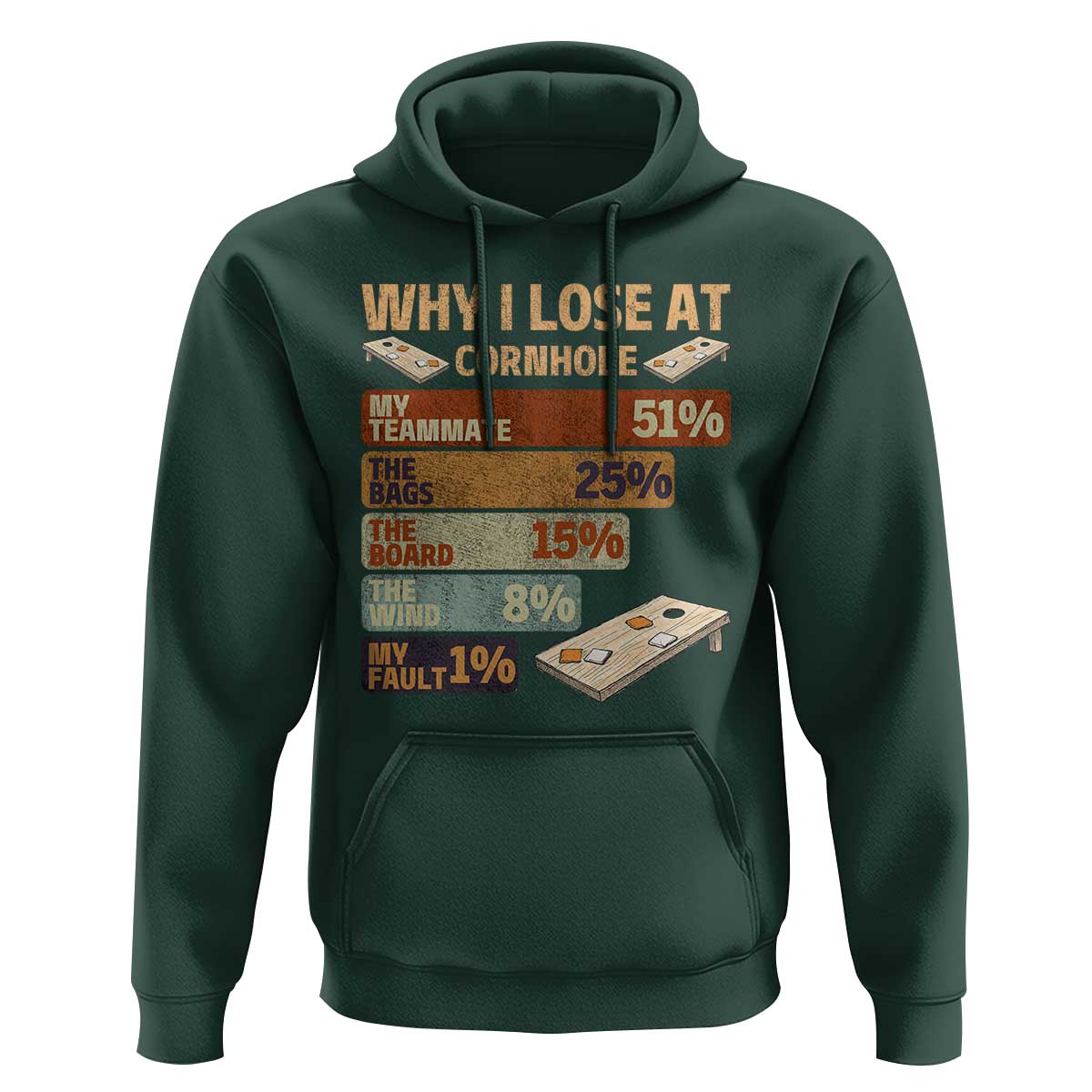 Funny Cornhole Player Hoodie Retro Why I Lose Game Day Bean Bag Toss Game