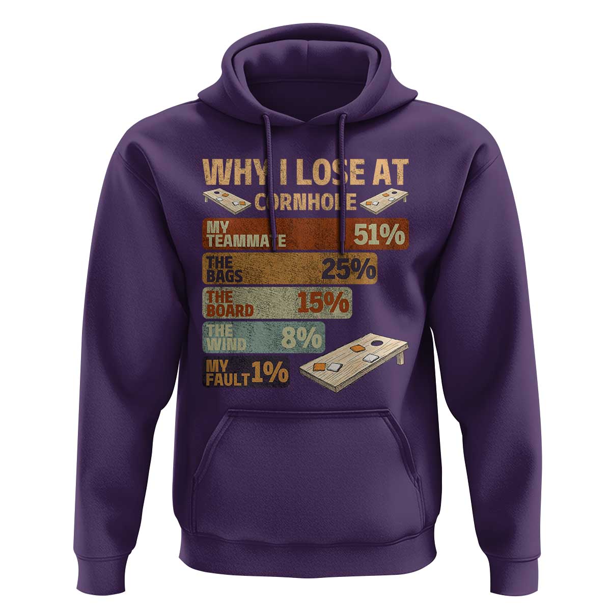 Funny Cornhole Player Hoodie Retro Why I Lose Game Day Bean Bag Toss Game