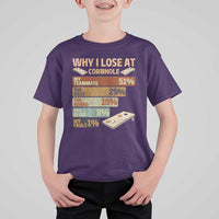 Funny Cornhole Player T Shirt For Kid Retro Why I Lose Game Day Bean Bag Toss Game