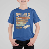 Funny Cornhole Player T Shirt For Kid Retro Why I Lose Game Day Bean Bag Toss Game