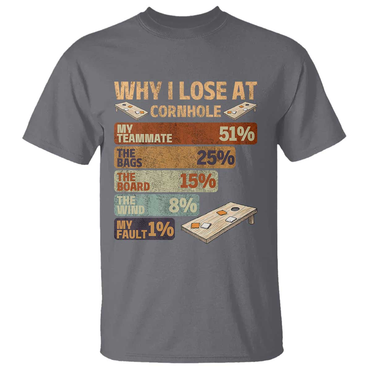 Funny Cornhole Player T Shirt Retro Why I Lose Game Day Bean Bag Toss Game