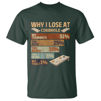 Funny Cornhole Player T Shirt Retro Why I Lose Game Day Bean Bag Toss Game