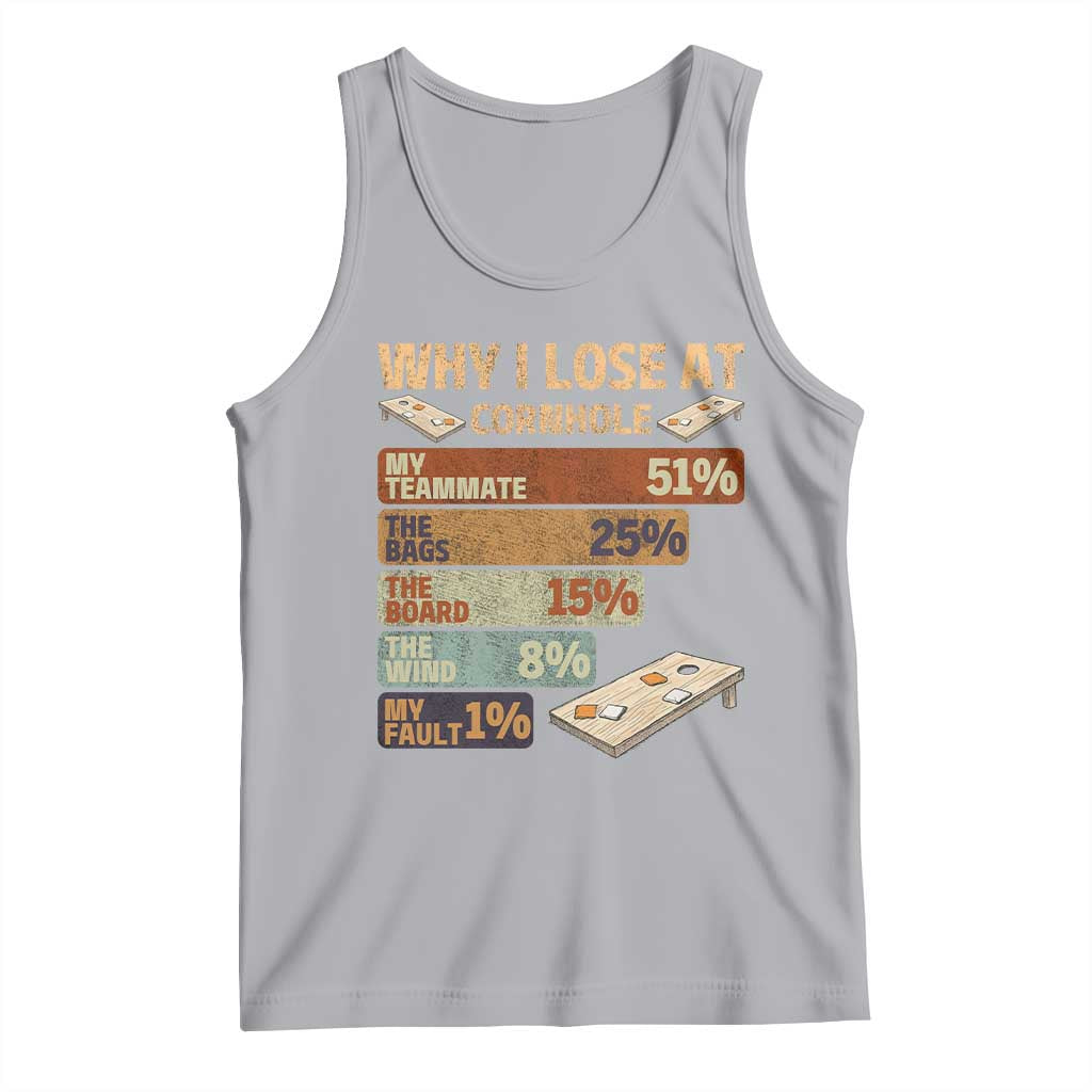 Funny Cornhole Player Tank Top Retro Why I Lose Game Day Bean Bag Toss Game