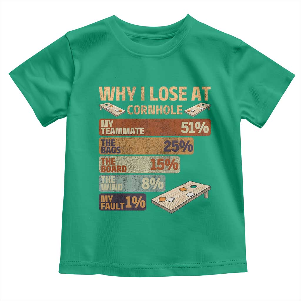 Funny Cornhole Player Toddler T Shirt Retro Why I Lose Game Day Bean Bag Toss Game