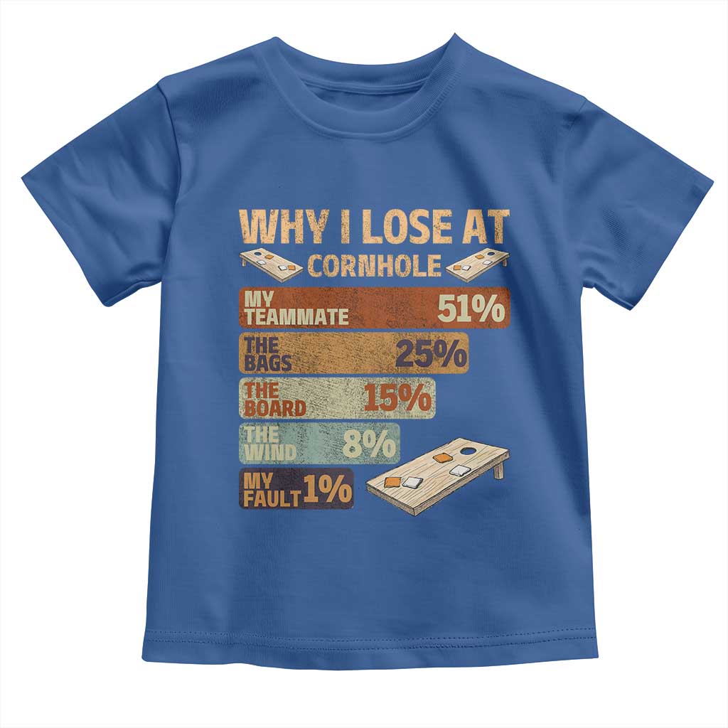 Funny Cornhole Player Toddler T Shirt Retro Why I Lose Game Day Bean Bag Toss Game