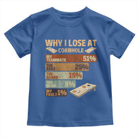 Funny Cornhole Player Toddler T Shirt Retro Why I Lose Game Day Bean Bag Toss Game