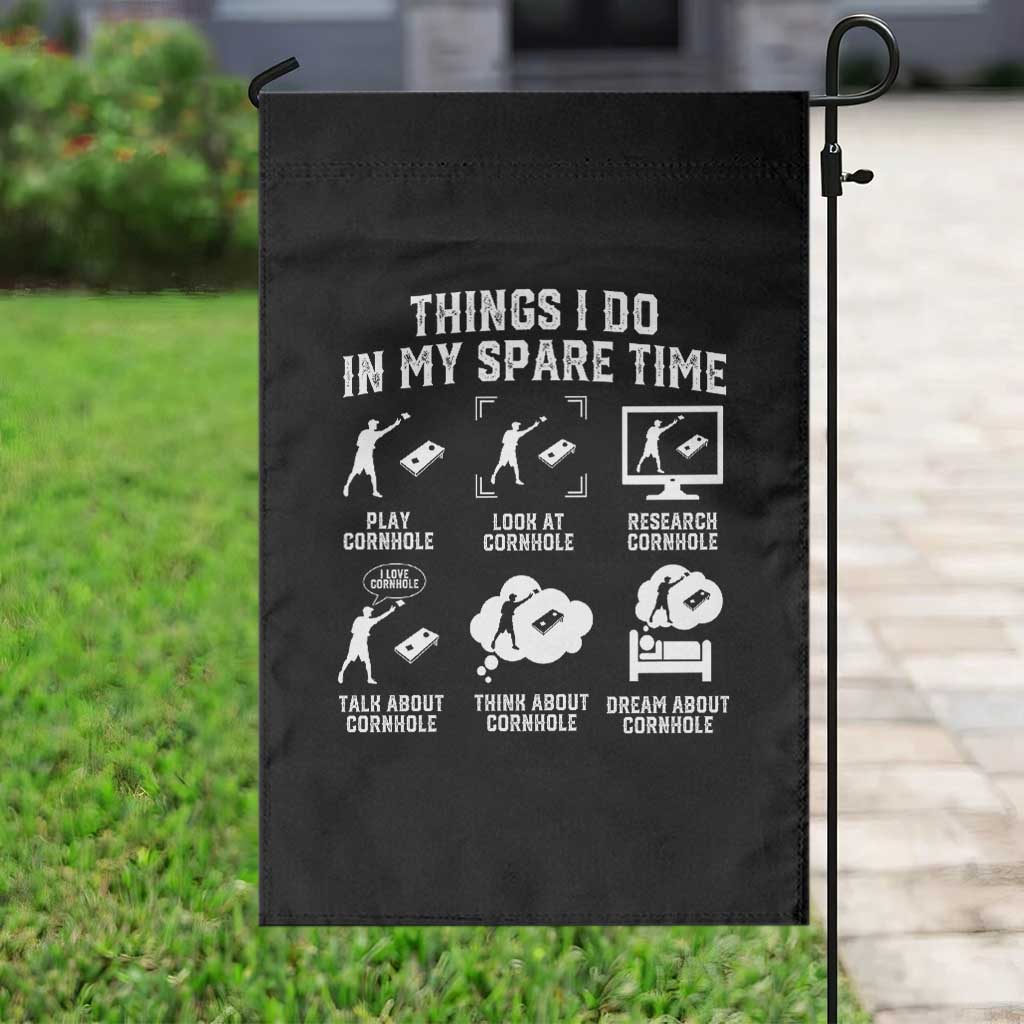 Funny Cornhole Lover Garden Flag Things I Do In My Spare Time Bean Bag Toss Game