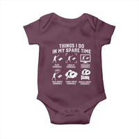 Funny Cornhole Lover Baby Onesie Things I Do In My Spare Time Bean Bag Toss Game