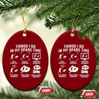Funny Cornhole Lover Ceramic Ornament Things I Do In My Spare Time Bean Bag Toss Game