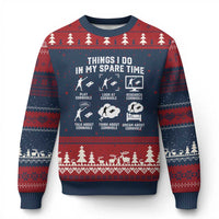 Funny Cornhole Lover Ugly Christmas Sweater Things I Do In My Spare Time Bean Bag Toss Game