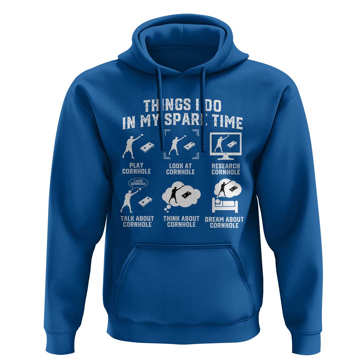 Funny Cornhole Lover Hoodie Things I Do In My Spare Time Bean Bag Toss Game
