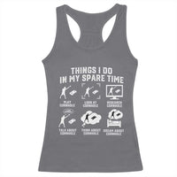 Funny Cornhole Lover Racerback Tank Top Things I Do In My Spare Time Bean Bag Toss Game