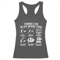Funny Cornhole Lover Racerback Tank Top Things I Do In My Spare Time Bean Bag Toss Game