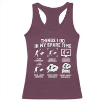 Funny Cornhole Lover Racerback Tank Top Things I Do In My Spare Time Bean Bag Toss Game