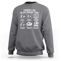 Funny Cornhole Lover Sweatshirt Things I Do In My Spare Time Bean Bag Toss Game