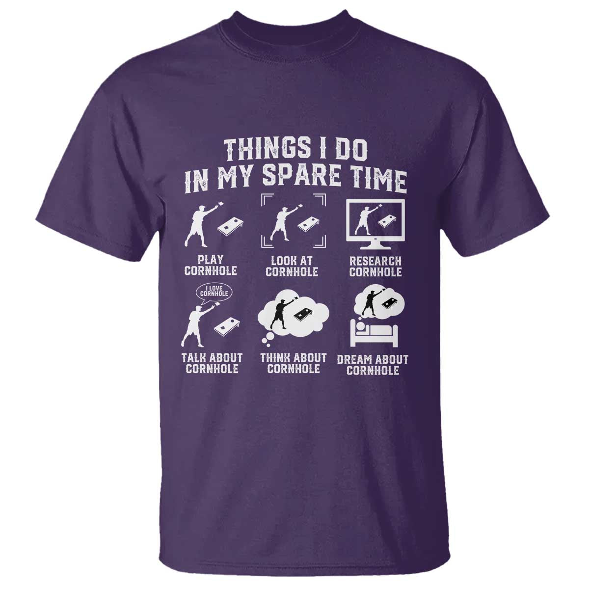 Funny Cornhole Lover T Shirt Things I Do In My Spare Time Bean Bag Toss Game