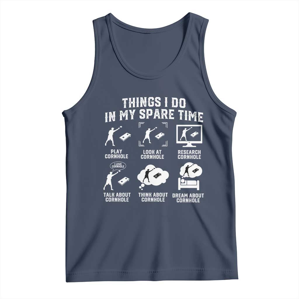 Funny Cornhole Lover Tank Top Things I Do In My Spare Time Bean Bag Toss Game