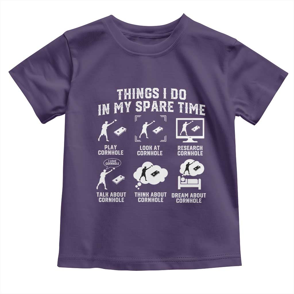 Funny Cornhole Lover Toddler T Shirt Things I Do In My Spare Time Bean Bag Toss Game