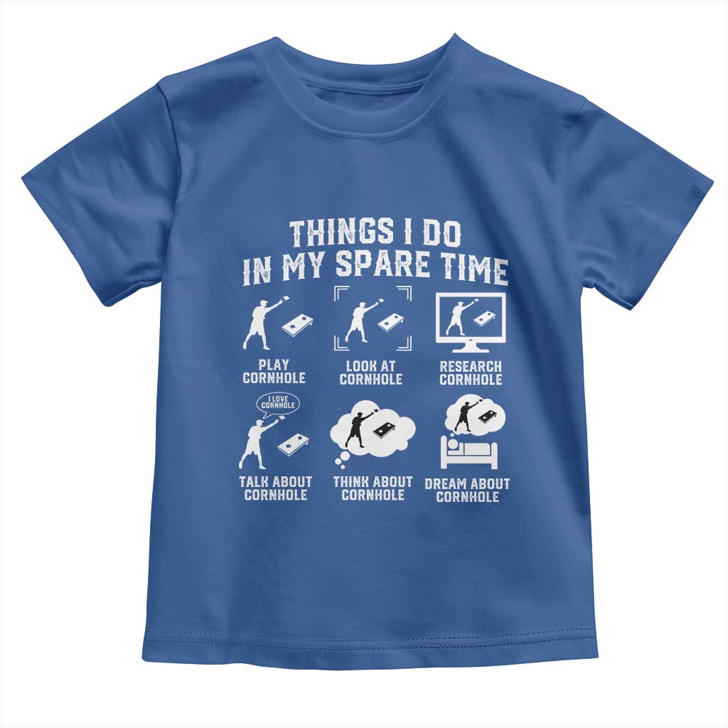 Funny Cornhole Lover Toddler T Shirt Things I Do In My Spare Time Bean Bag Toss Game