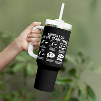Funny Cornhole Lover Tumbler With Handle Things I Do In My Spare Time Bean Bag Toss Game