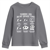 Funny Cornhole Lover Youth Sweatshirt Things I Do In My Spare Time Bean Bag Toss Game