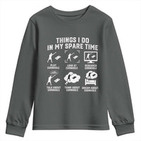 Funny Cornhole Lover Youth Sweatshirt Things I Do In My Spare Time Bean Bag Toss Game