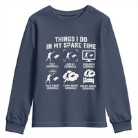 Funny Cornhole Lover Youth Sweatshirt Things I Do In My Spare Time Bean Bag Toss Game
