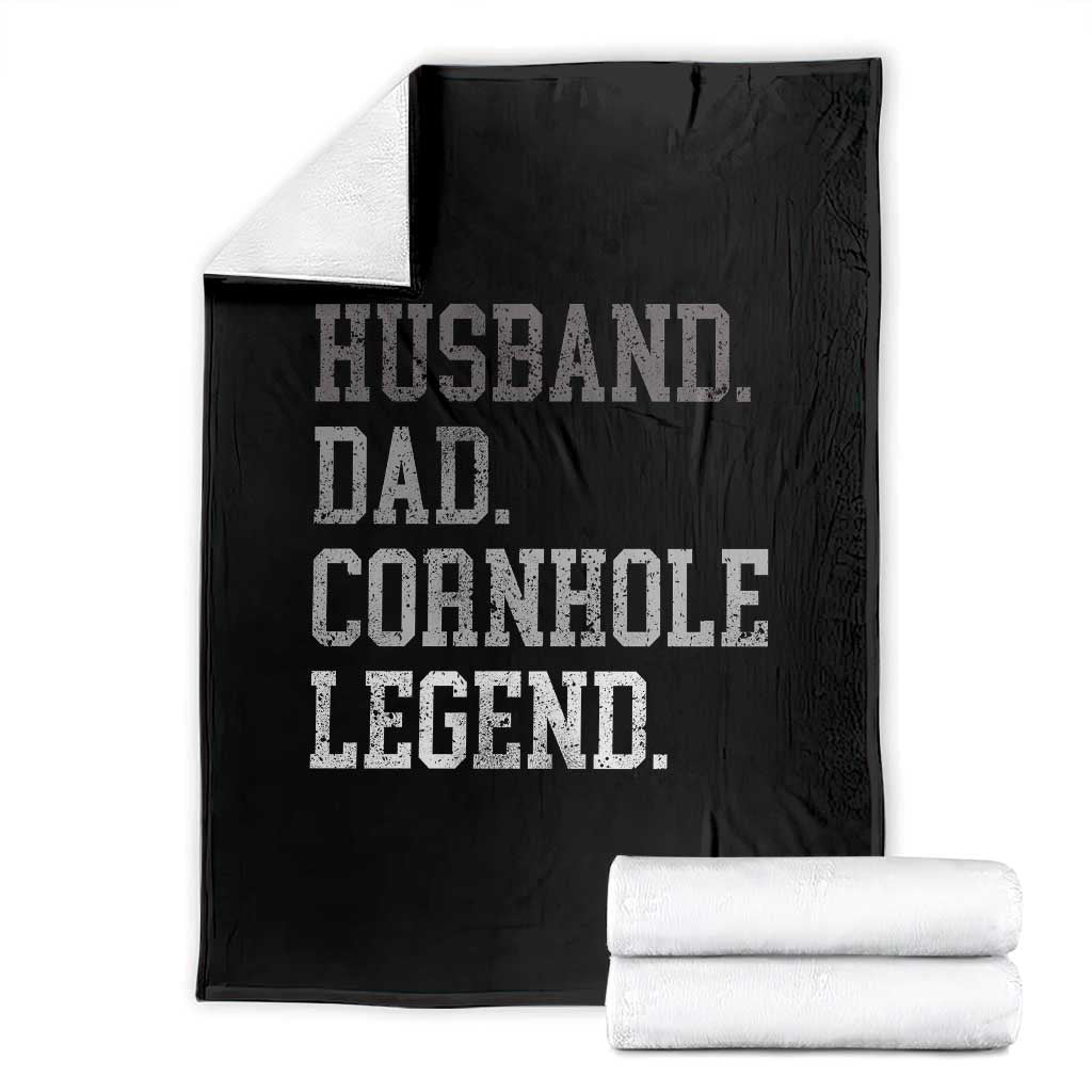 Husband Dad Cornhole Legend Throw Blanket Vintage Funny Birthday for Dad Fathers Day