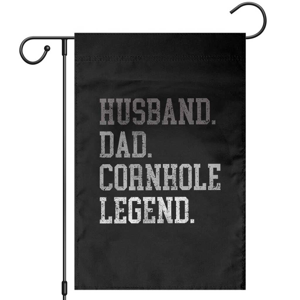 Husband Dad Cornhole Legend Garden Flag Vintage Funny Birthday for Dad Fathers Day