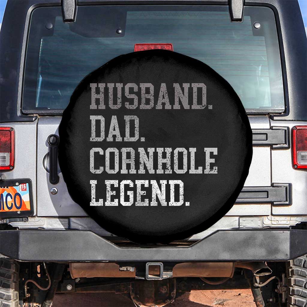 Husband Dad Cornhole Legend Spare Tire Cover Vintage Funny Birthday for Dad Fathers Day