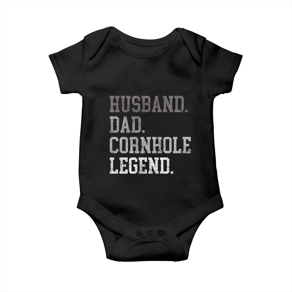Husband Dad Cornhole Legend Baby Onesie Vintage Funny Birthday for Dad Fathers Day