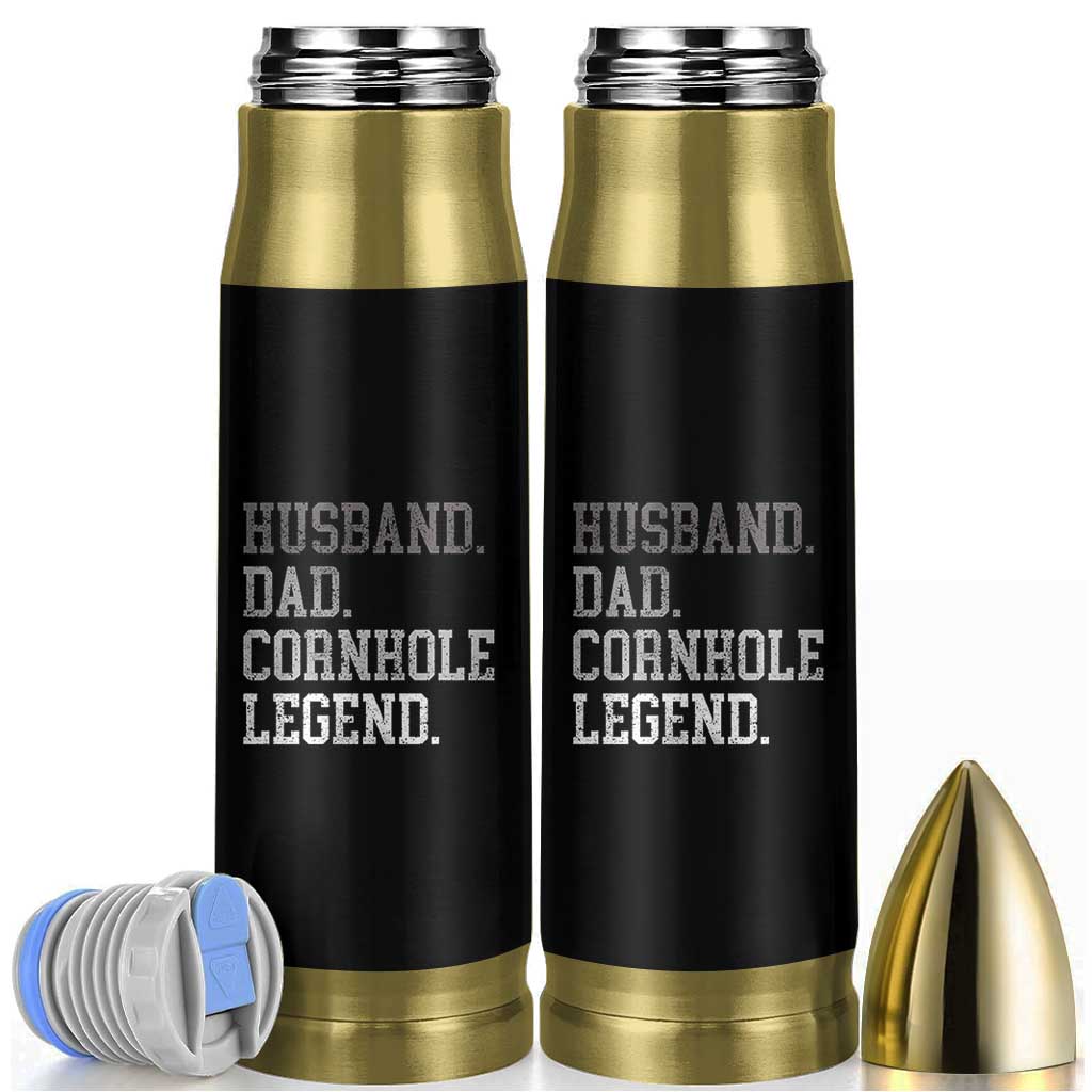 Husband Dad Cornhole Legend Bullet Tumbler Vintage Funny Birthday for Dad Fathers Day