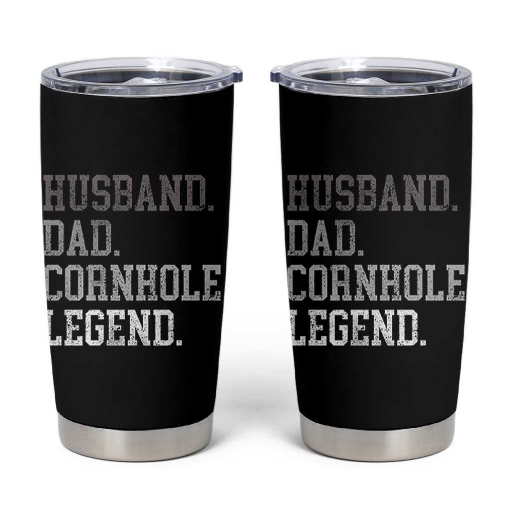Husband Dad Cornhole Legend Tumbler Cup Vintage Funny Birthday for Dad Fathers Day
