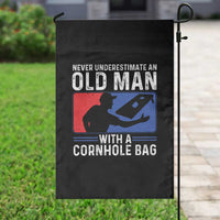 Funny Cornhole Player Garden Flag Never Underestimate An Old Man With A Cornhole Bag