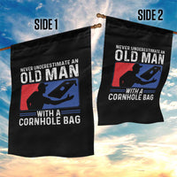 Funny Cornhole Player Garden Flag Never Underestimate An Old Man With A Cornhole Bag