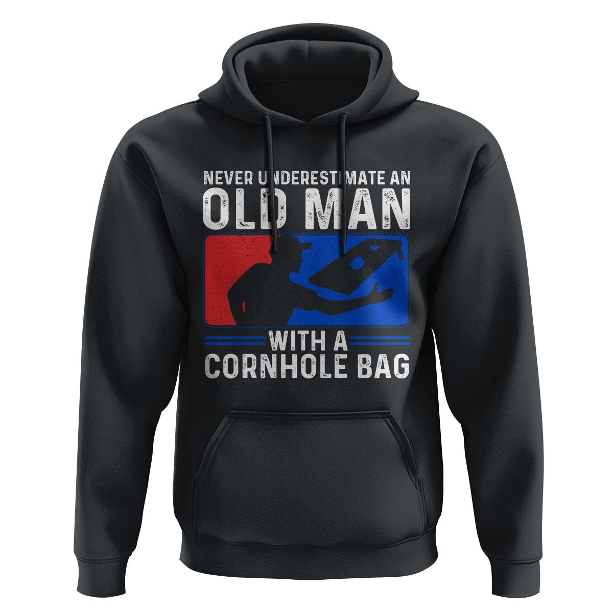 Funny Cornhole Player Hoodie Never Underestimate An Old Man With A Cornhole Bag
