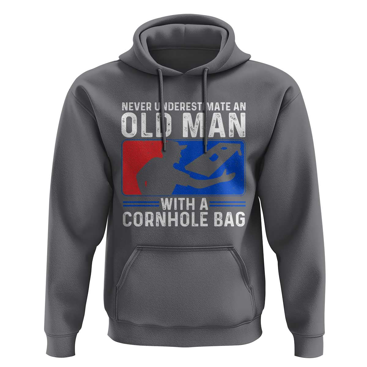 Funny Cornhole Player Hoodie Never Underestimate An Old Man With A Cornhole Bag