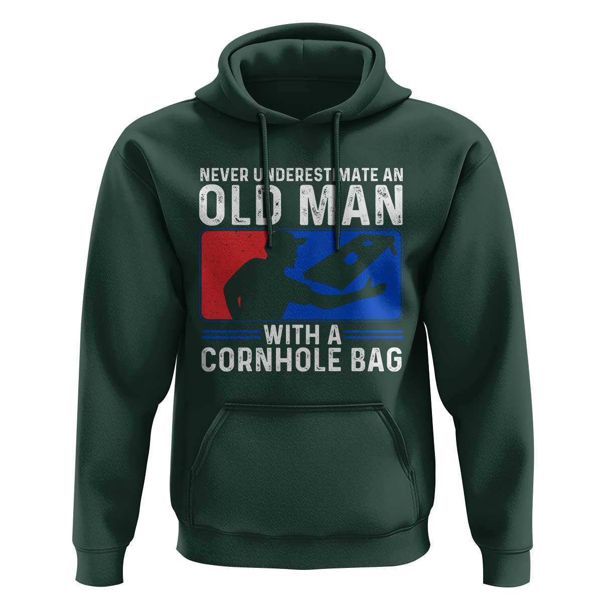 Funny Cornhole Player Hoodie Never Underestimate An Old Man With A Cornhole Bag