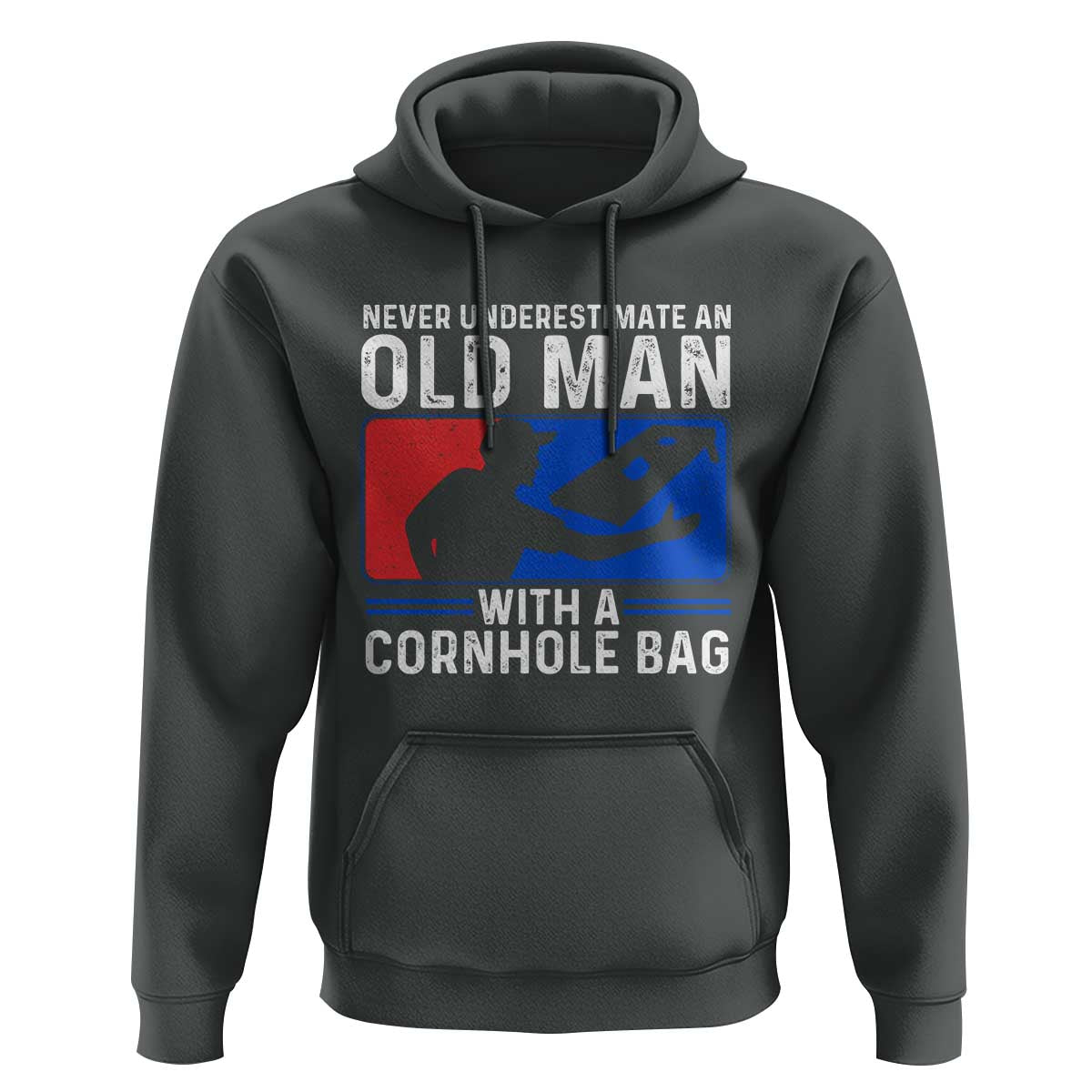Funny Cornhole Player Hoodie Never Underestimate An Old Man With A Cornhole Bag