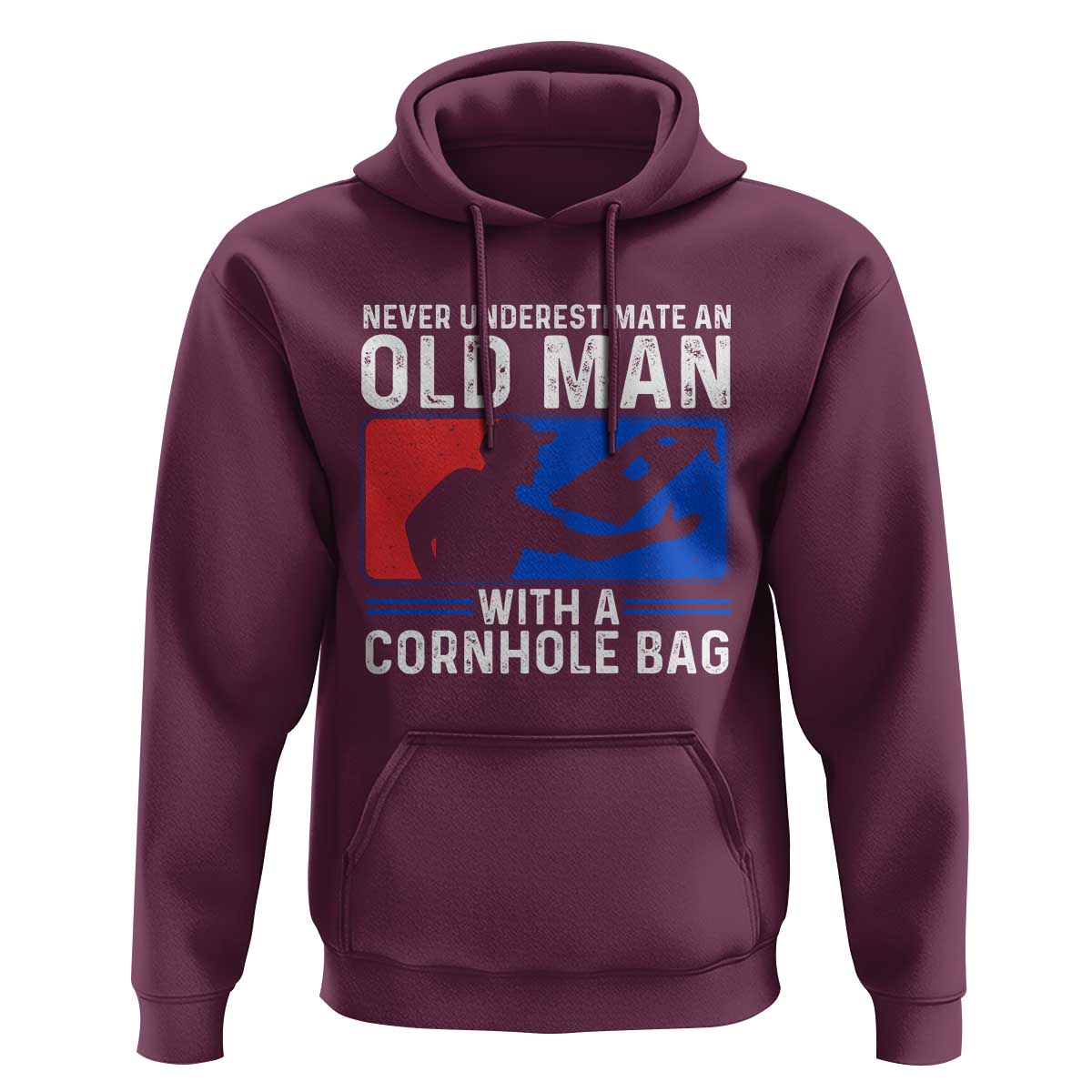 Funny Cornhole Player Hoodie Never Underestimate An Old Man With A Cornhole Bag