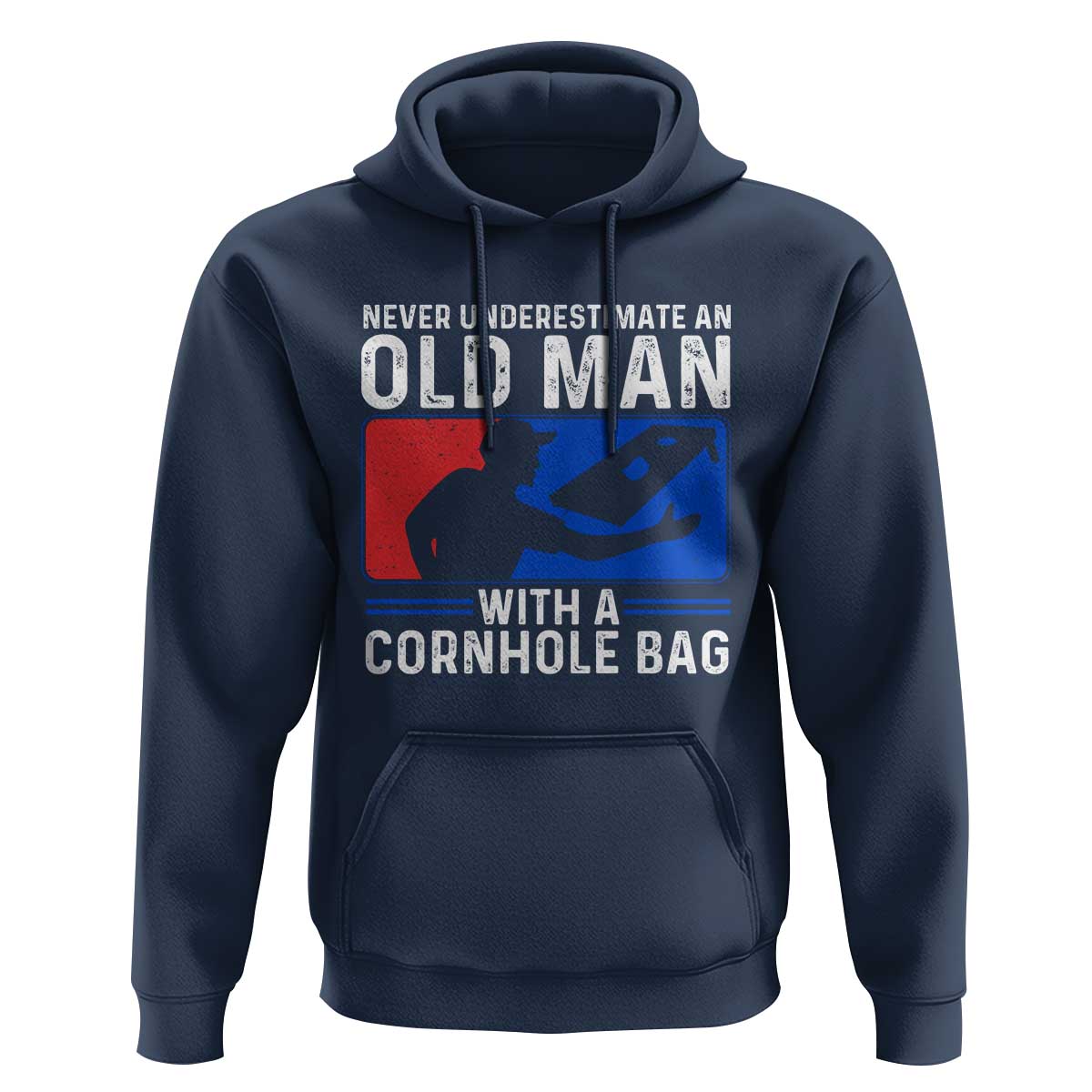 Funny Cornhole Player Hoodie Never Underestimate An Old Man With A Cornhole Bag