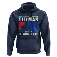 Funny Cornhole Player Hoodie Never Underestimate An Old Man With A Cornhole Bag