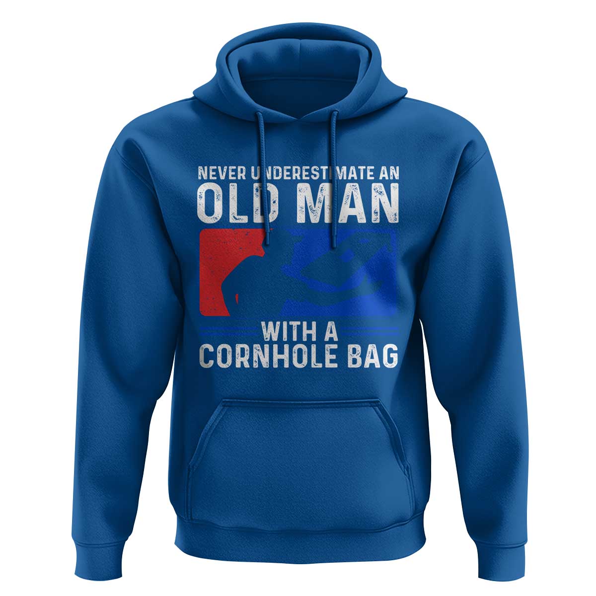 Funny Cornhole Player Hoodie Never Underestimate An Old Man With A Cornhole Bag