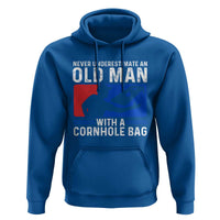 Funny Cornhole Player Hoodie Never Underestimate An Old Man With A Cornhole Bag