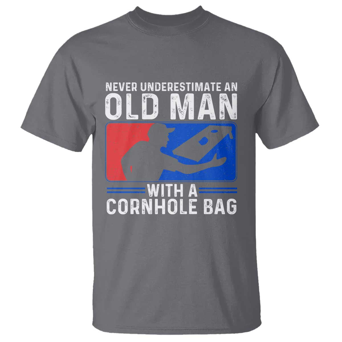 Funny Cornhole Player T Shirt Never Underestimate An Old Man With A Cornhole Bag