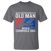Funny Cornhole Player T Shirt Never Underestimate An Old Man With A Cornhole Bag