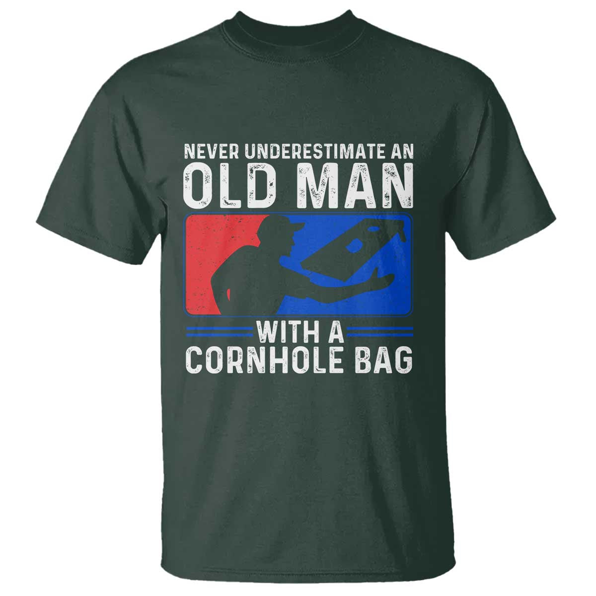 Funny Cornhole Player T Shirt Never Underestimate An Old Man With A Cornhole Bag