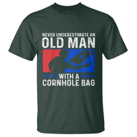 Funny Cornhole Player T Shirt Never Underestimate An Old Man With A Cornhole Bag