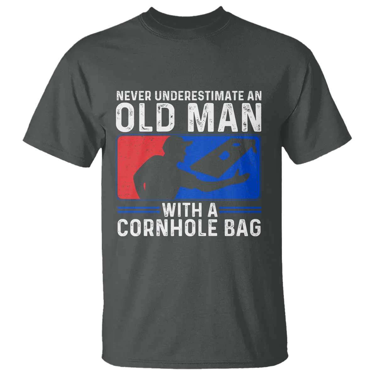 Funny Cornhole Player T Shirt Never Underestimate An Old Man With A Cornhole Bag