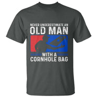 Funny Cornhole Player T Shirt Never Underestimate An Old Man With A Cornhole Bag